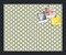 PinPix Custom Bulletin Board Yellow And Blue Waves Poster Board Has a Fabric Style Canvas Finish, Framed in Satin Black, by ArtToFrames (PinPix-321)